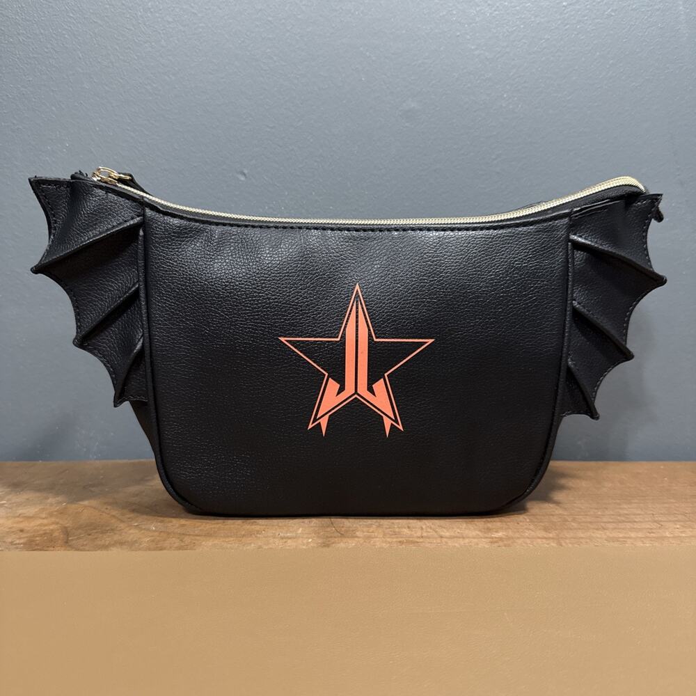 Jeffree Star Cosmetics Designer Bat Wing Makeup Bag Clutch Purse Zip Close NWOT